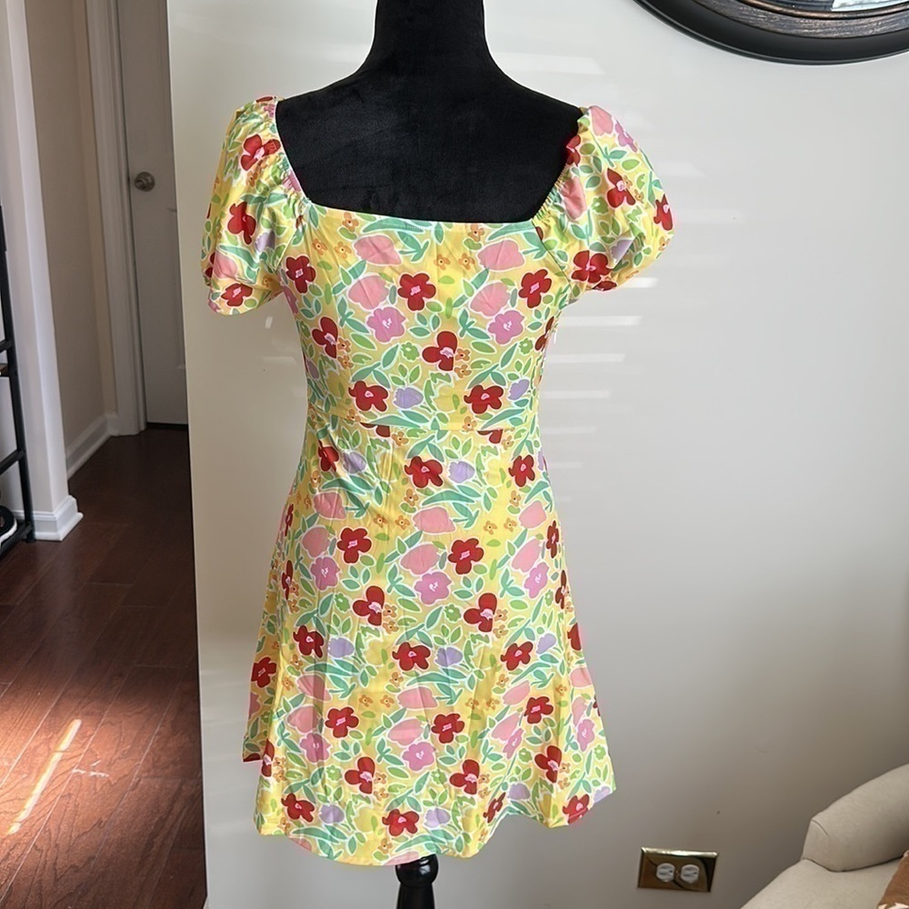 Cider Floral Knot Front Mini Dress - Picture 11 of 11
